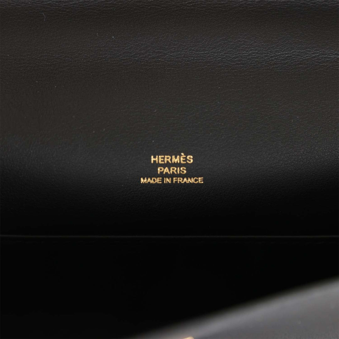 Top quality Hermes Kelly Pochette Black Swift Gold Hardware