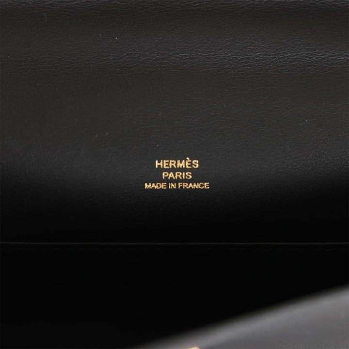 Top quality Hermes Kelly Pochette Black Swift Gold Hardware