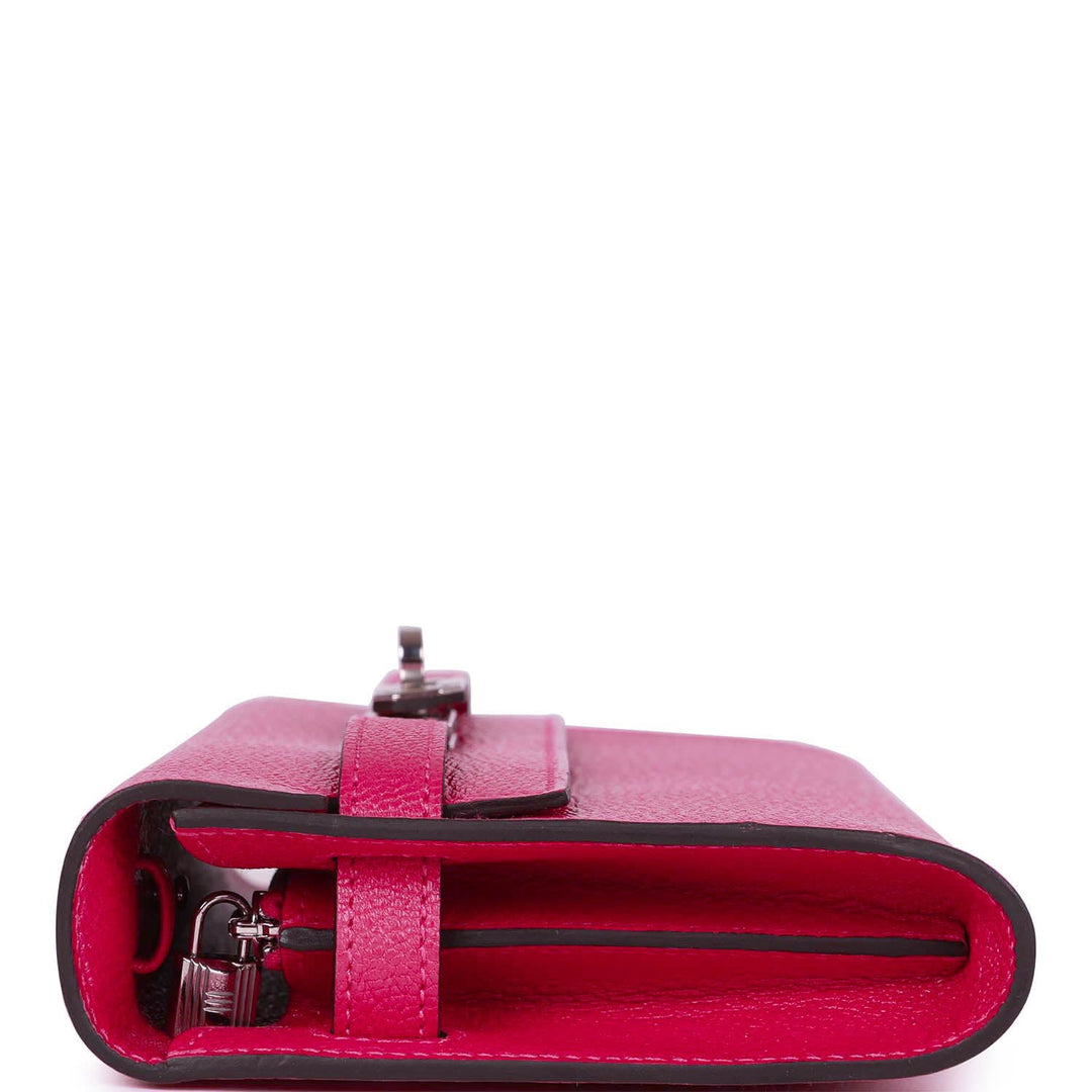 Top quality Hermes Kelly Wallet To Go Rose Mexico Chevre Palladium Hardware
