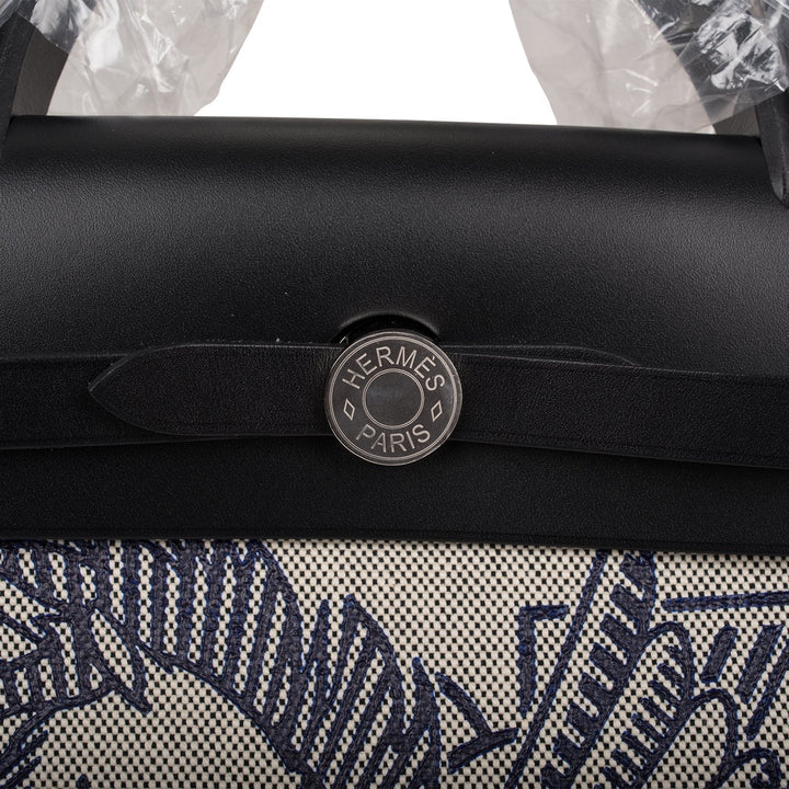 Top quality Hermes Herbag 32 Pegase Pop Black Hunter and Toile Palladium Hardware