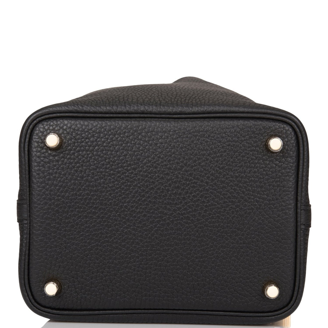 Top quality Hermes Black Clemence Picotin Lock 18cm Gold Hardware
