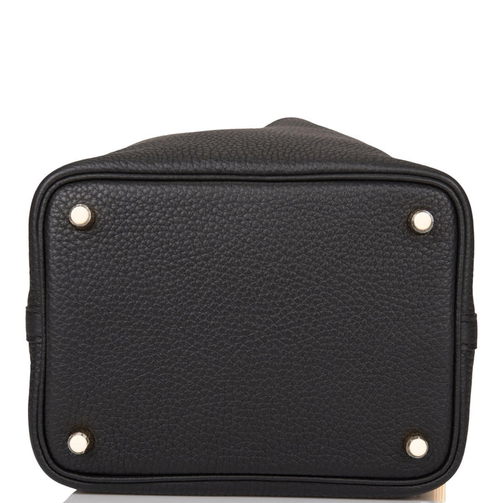 Top quality Hermes Black Clemence Picotin Lock 18cm Gold Hardware