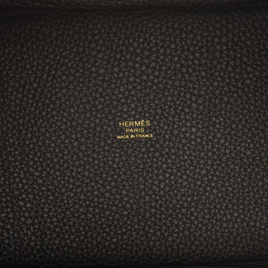 Top quality Hermes Black Clemence Picotin Lock 18cm Gold Hardware