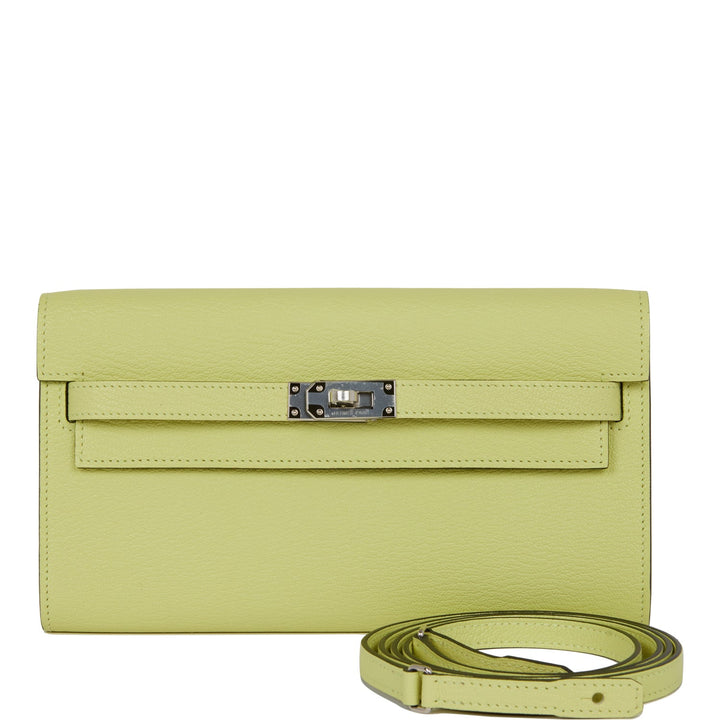 Top quality Hermes Kelly Wallet To Go Jaune Bourgeon Chevre Palladium Hardware
