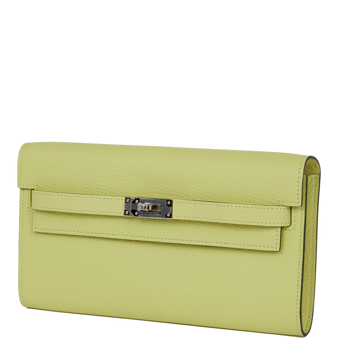 Top quality Hermes Kelly Wallet To Go Jaune Bourgeon Chevre Palladium Hardware
