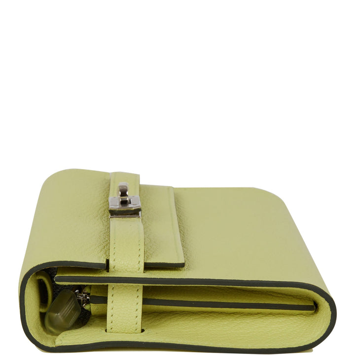 Top quality Hermes Kelly Wallet To Go Jaune Bourgeon Chevre Palladium Hardware