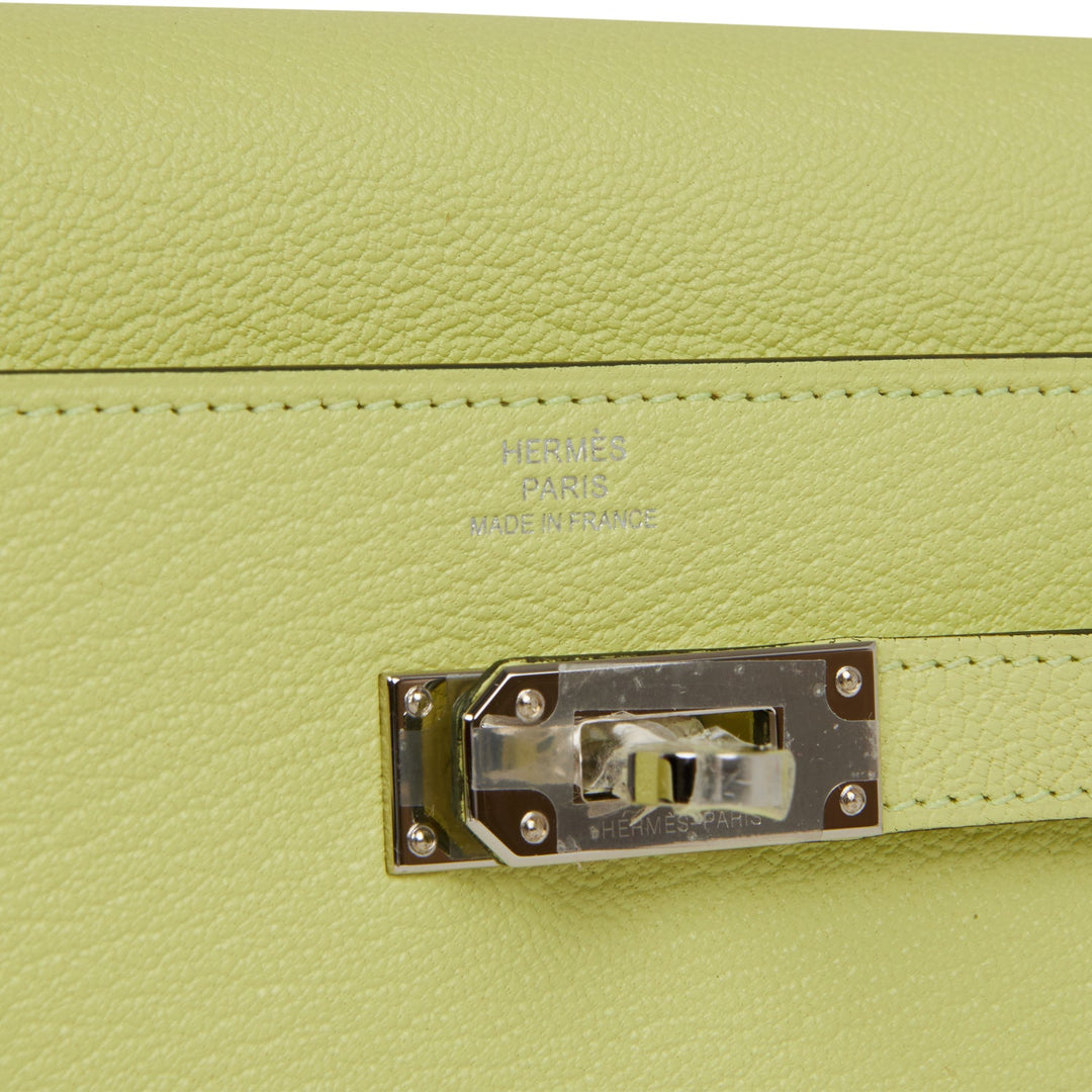 Top quality Hermes Kelly Wallet To Go Jaune Bourgeon Chevre Palladium Hardware