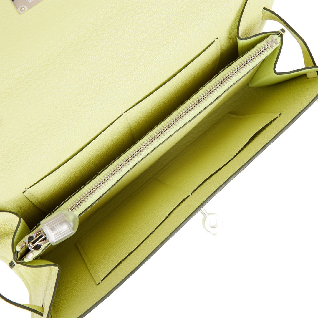 Top quality Hermes Kelly Wallet To Go Jaune Bourgeon Chevre Palladium Hardware