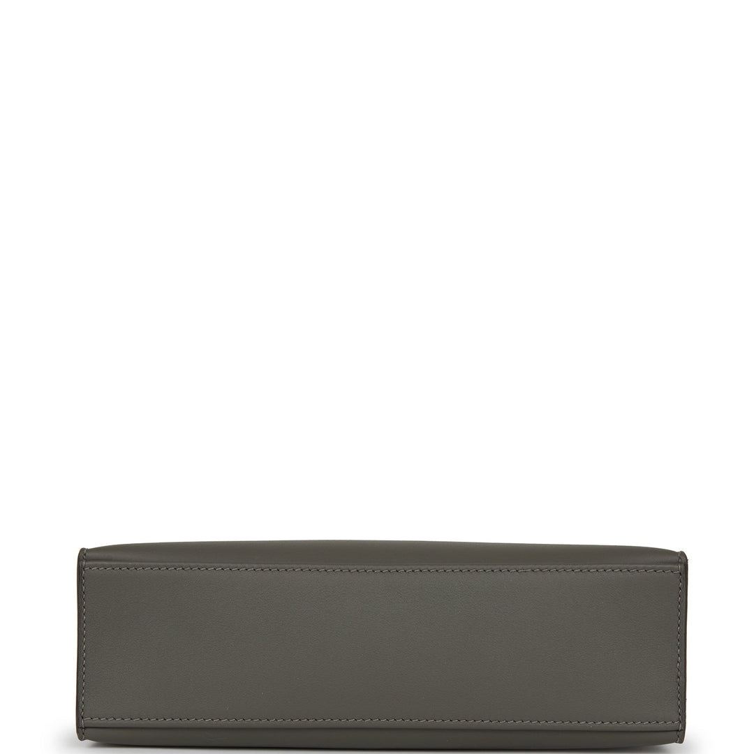 Top quality Hermes Kelly Pochette Gris Meyer Swift Palladium Hardware
