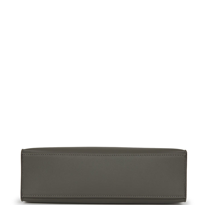 Top quality Hermes Kelly Pochette Gris Meyer Swift Palladium Hardware