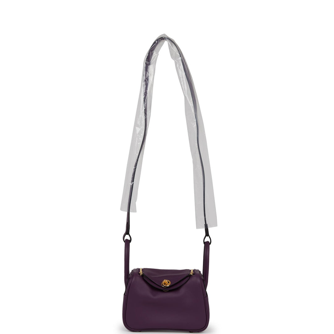 Top quality Hermes Mini Lindy Cassis Swift Gold Hardware
