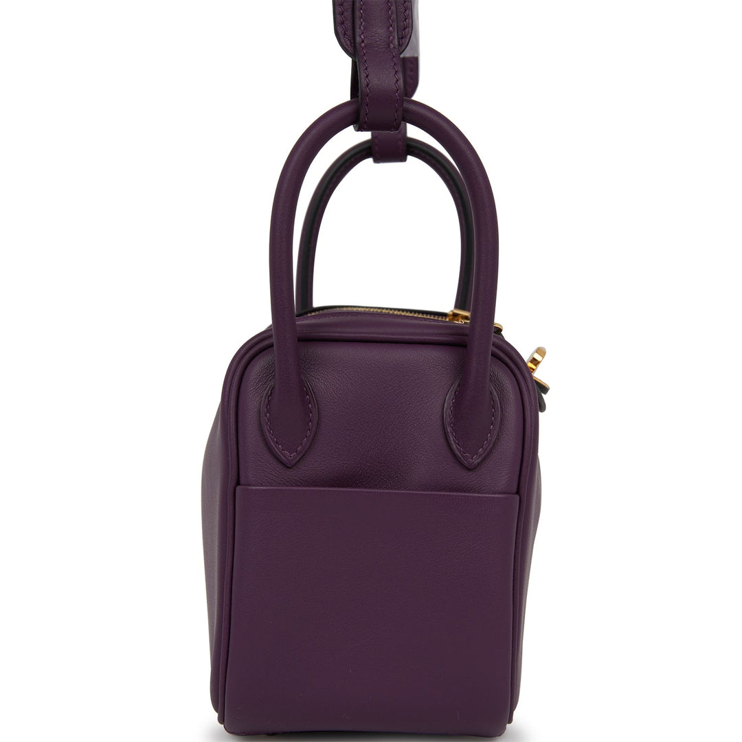 Top quality Hermes Mini Lindy Cassis Swift Gold Hardware