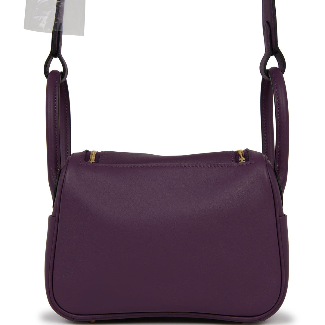 Top quality Hermes Mini Lindy Cassis Swift Gold Hardware