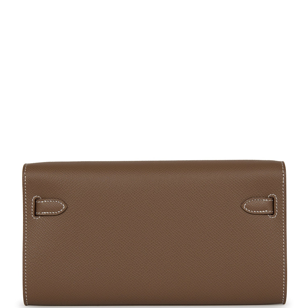 Top quality Hermes Kelly Wallet To Go Etoupe Epsom Gold Hardware