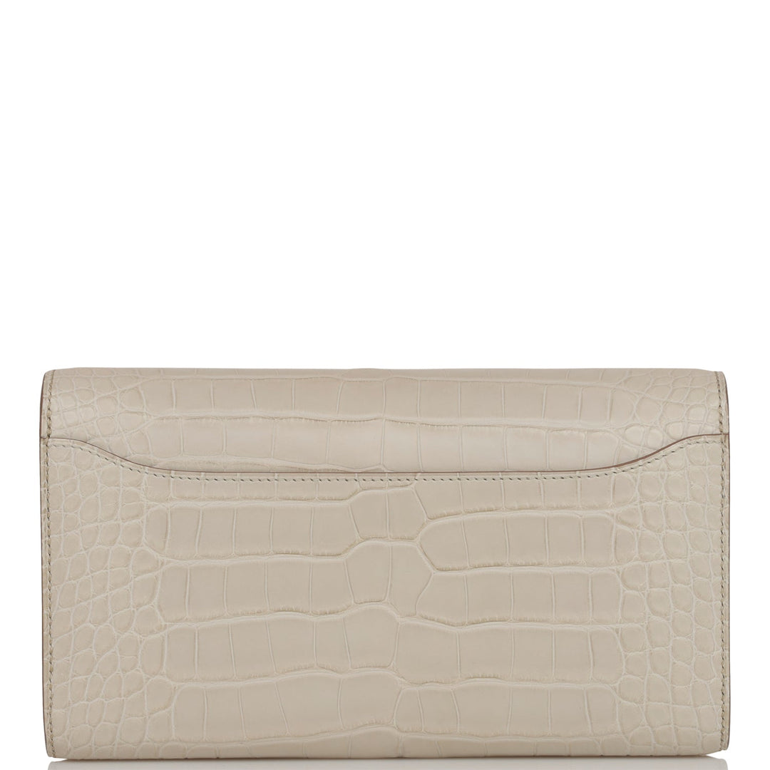 Top quality Hermes Constance Wallet To Go Beton Matte Alligator Gold Hardware
