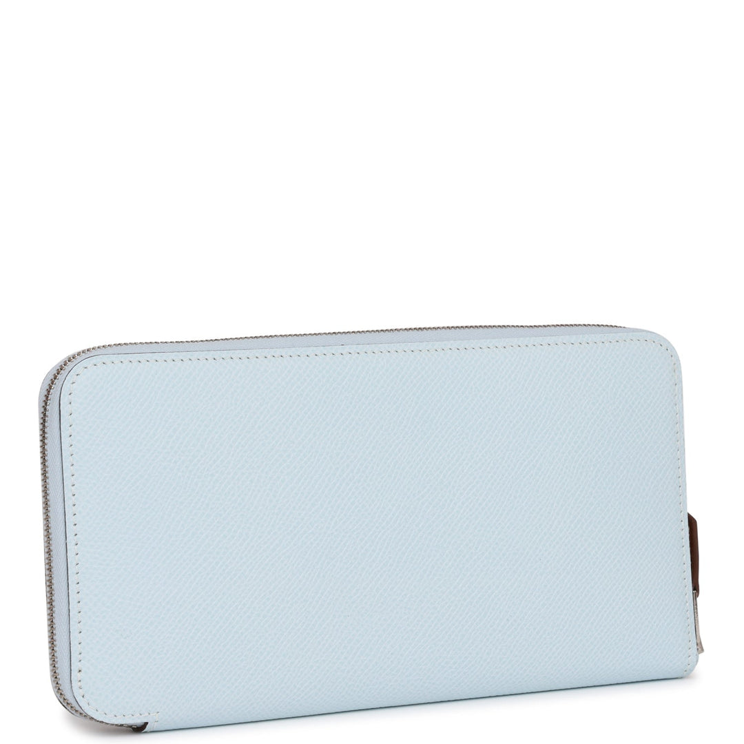 Top quality Hermes Silk'In Wallet Bleu Brume Epsom Palladium Hardware