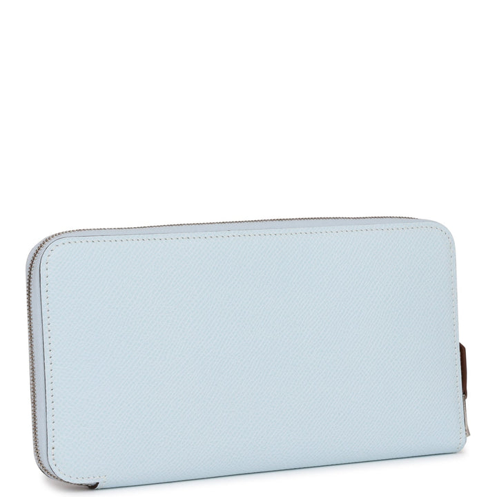 Top quality Hermes Silk'In Wallet Bleu Brume Epsom Palladium Hardware