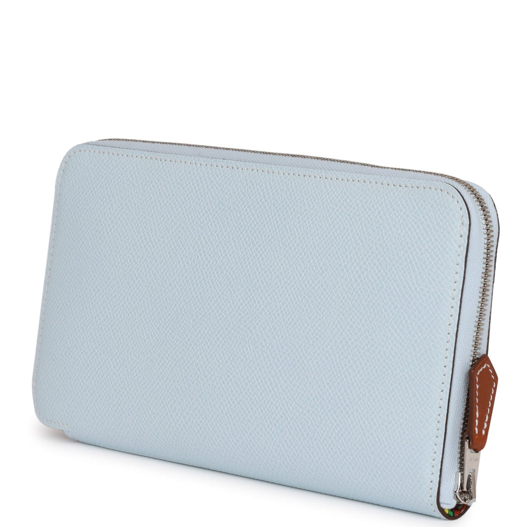 Top quality Hermes Silk'In Wallet Bleu Brume Epsom Palladium Hardware