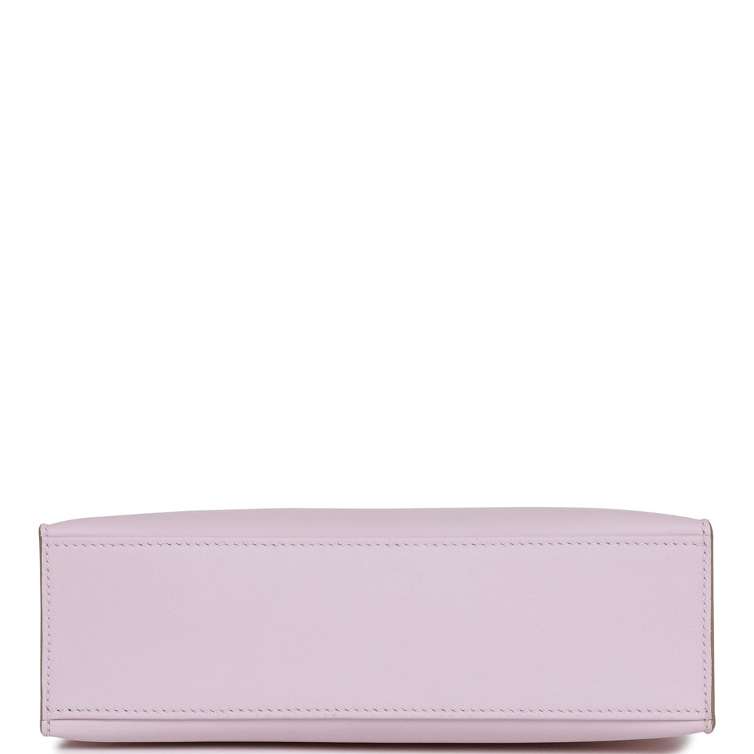 Top quality Hermes Kelly Pochette Mauve Pale Swift Palladium Hardware