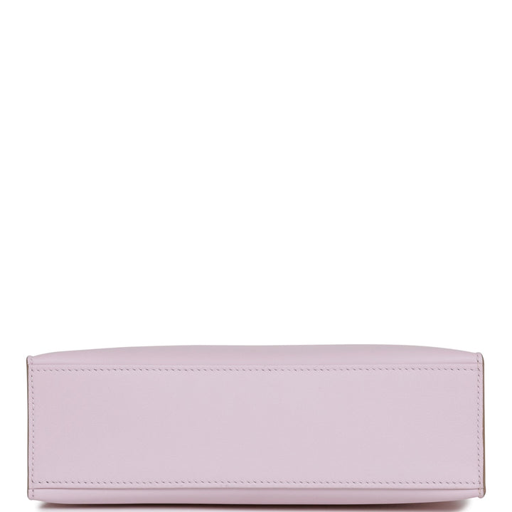 Top quality Hermes Kelly Pochette Mauve Pale Swift Palladium Hardware