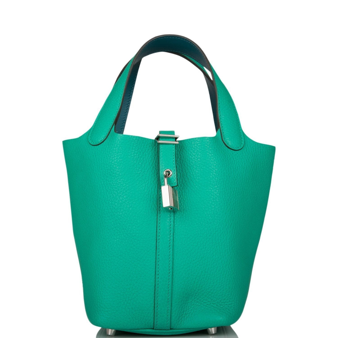 Top quality Hermes Menthe Clemence Picotin Lock 18cm Palladium Hardware