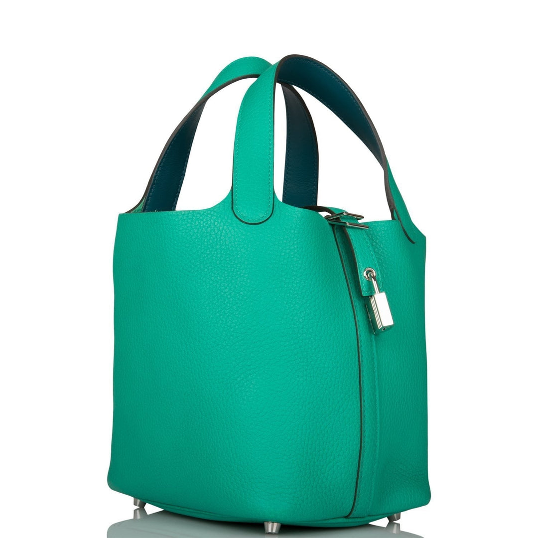 Top quality Hermes Menthe Clemence Picotin Lock 18cm Palladium Hardware