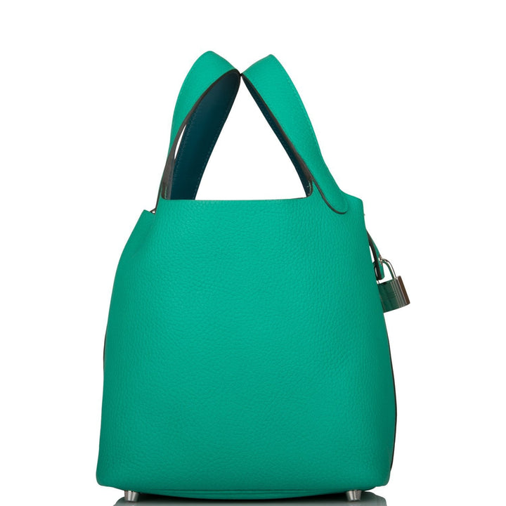 Top quality Hermes Menthe Clemence Picotin Lock 18cm Palladium Hardware