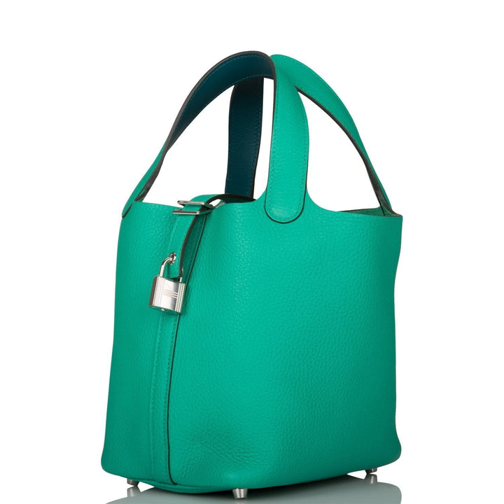 Top quality Hermes Menthe Clemence Picotin Lock 18cm Palladium Hardware