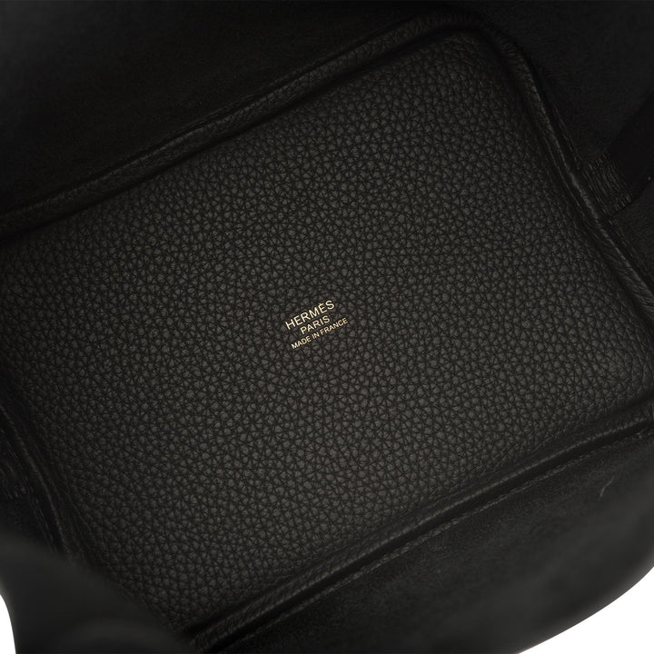 Top quality Hermes Black Clemence Picotin Lock 18cm Gold Hardware