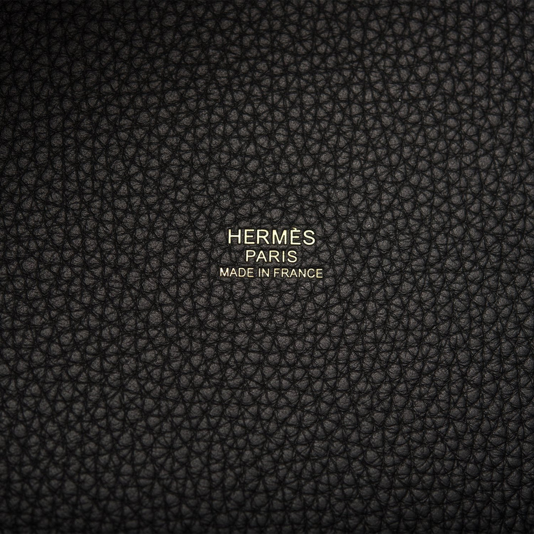 Top quality Hermes Black Clemence Picotin Lock 18cm Gold Hardware