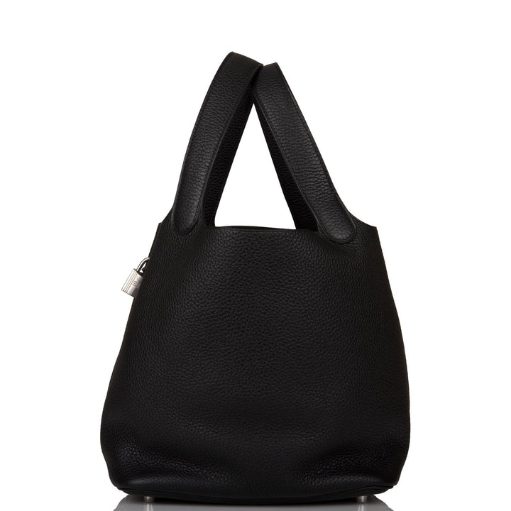 Top quality Hermes Black Clemence Picotin Lock 22cm Palladium Hardware