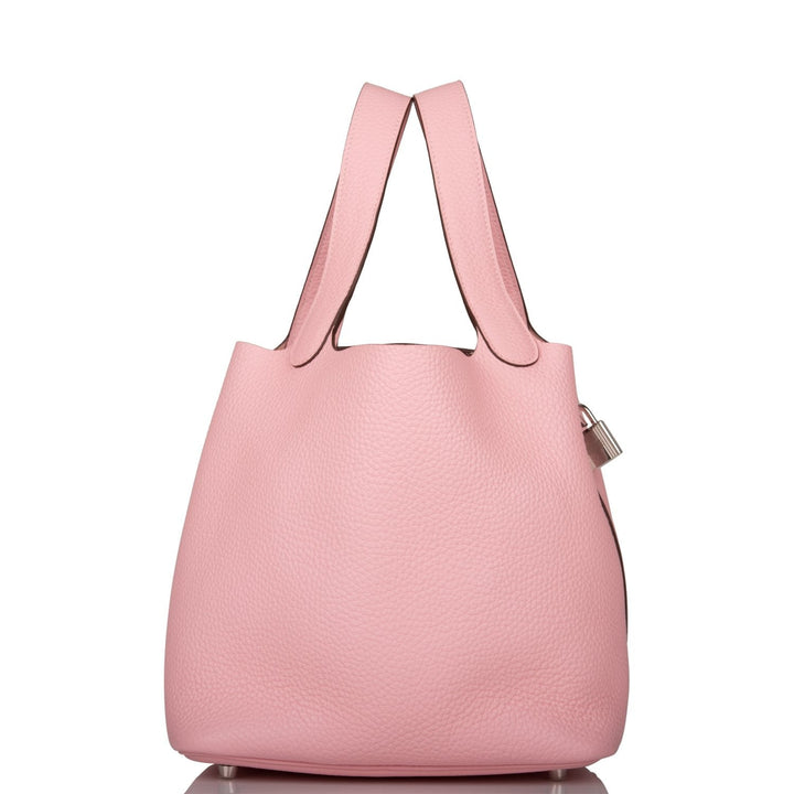 Top quality Hermes Rose Sakura Clemence Picotin Lock 22cm Palladium Hardware