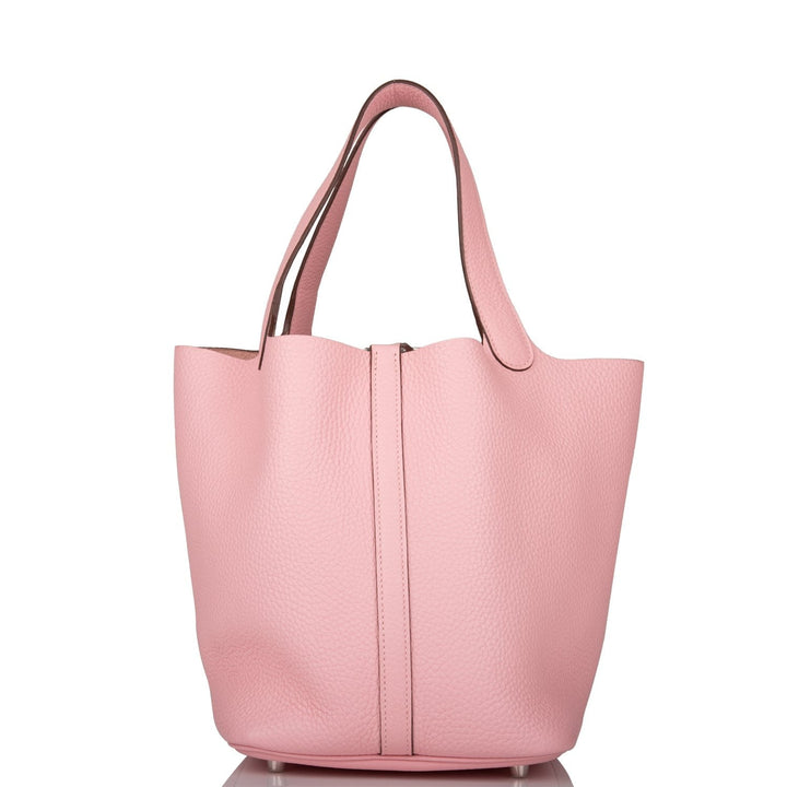 Top quality Hermes Rose Sakura Clemence Picotin Lock 22cm Palladium Hardware