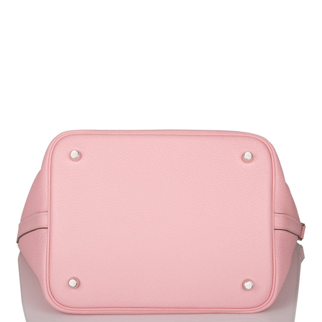 Top quality Hermes Rose Sakura Clemence Picotin Lock 22cm Palladium Hardware
