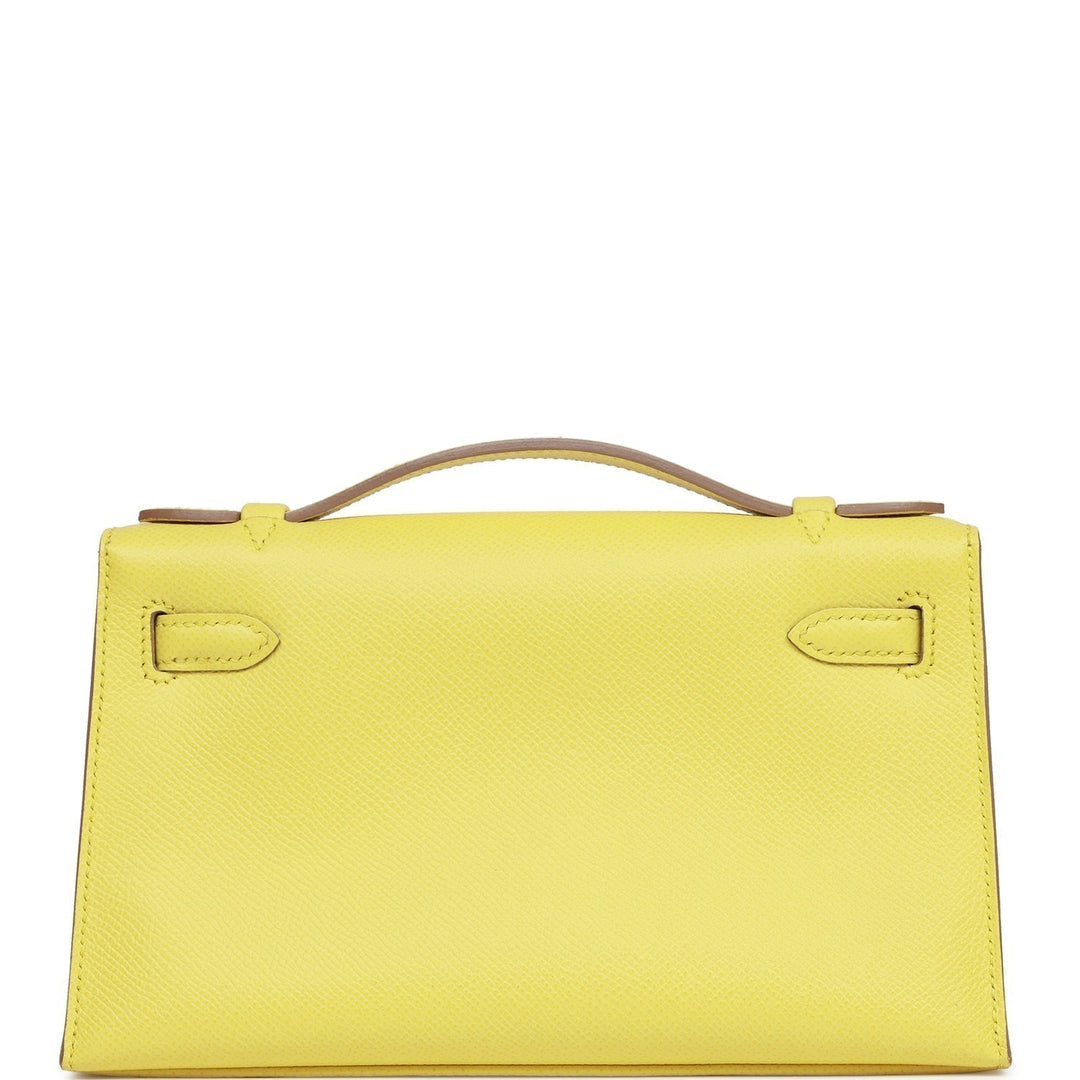 Top quality Hermes Kelly Pochette Soufre Epsom Gold Hardware