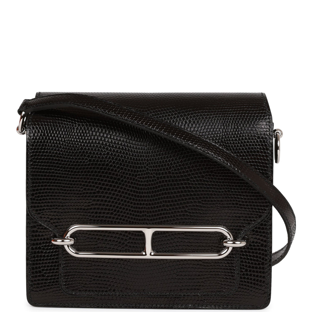 Top quality Hermes Mini Sac Roulis 18 Black Lizard Palladium Hardware