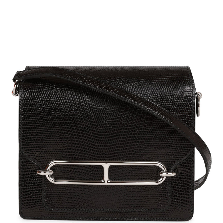 Top quality Hermes Mini Sac Roulis 18 Black Lizard Palladium Hardware