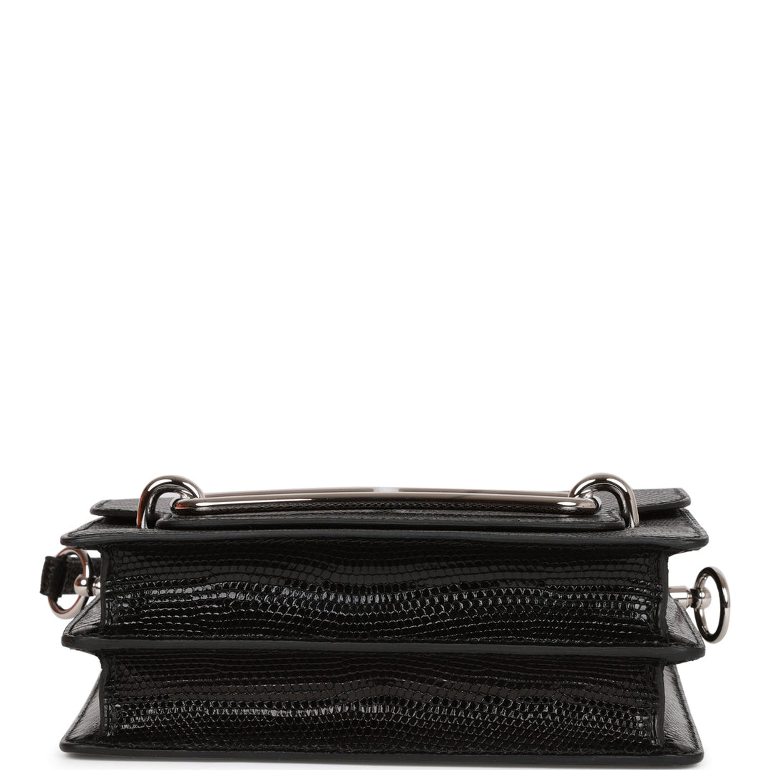 Top quality Hermes Mini Sac Roulis 18 Black Lizard Palladium Hardware