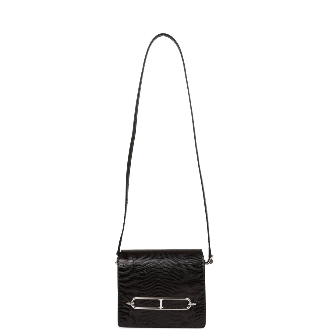 Top quality Hermes Mini Sac Roulis 18 Black Lizard Palladium Hardware