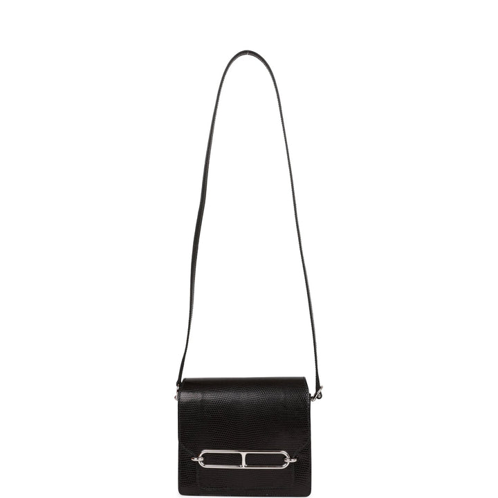 Top quality Hermes Mini Sac Roulis 18 Black Lizard Palladium Hardware