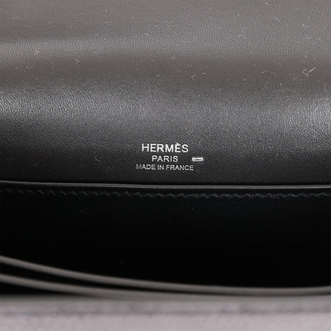 Top quality Hermes Mini Sac Roulis 18 Black Lizard Palladium Hardware