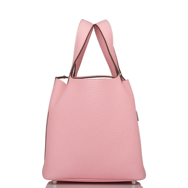 Top quality Hermes Rose Sakura Clemence Picotin Lock 18cm Palladium Hardware