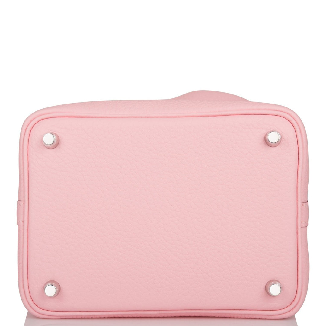 Top quality Hermes Rose Sakura Clemence Picotin Lock 18cm Palladium Hardware