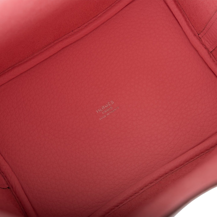Top quality Hermes Rose Sakura Clemence Picotin Lock 18cm Palladium Hardware