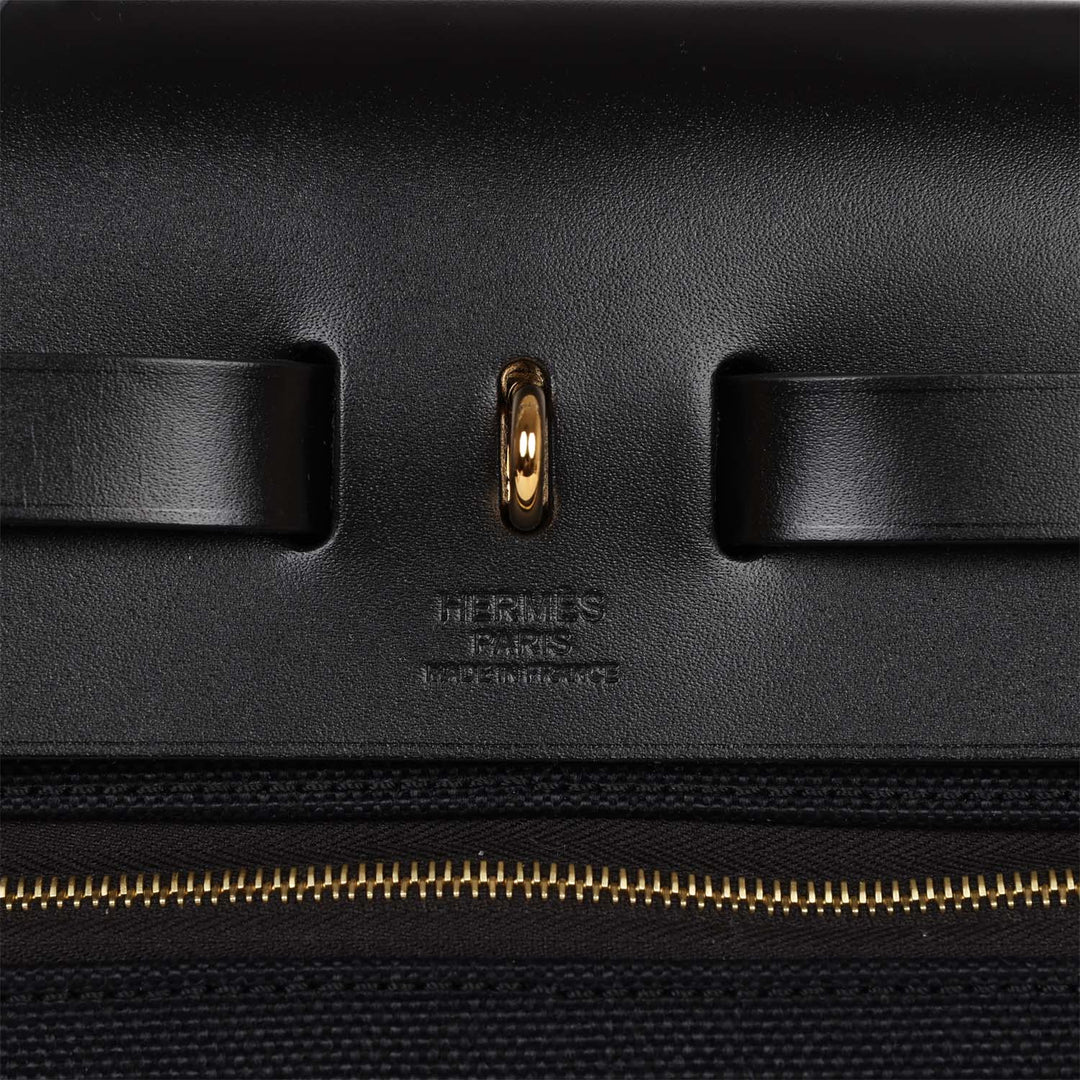 Top quality Hermes Herbag Zip PM 31 Black Toile H Berline Hunter Gold Hardware