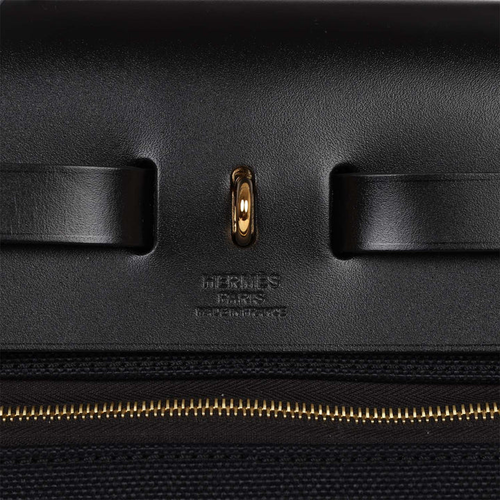 Top quality Hermes Herbag Zip PM 31 Black Toile H Berline Hunter Gold Hardware