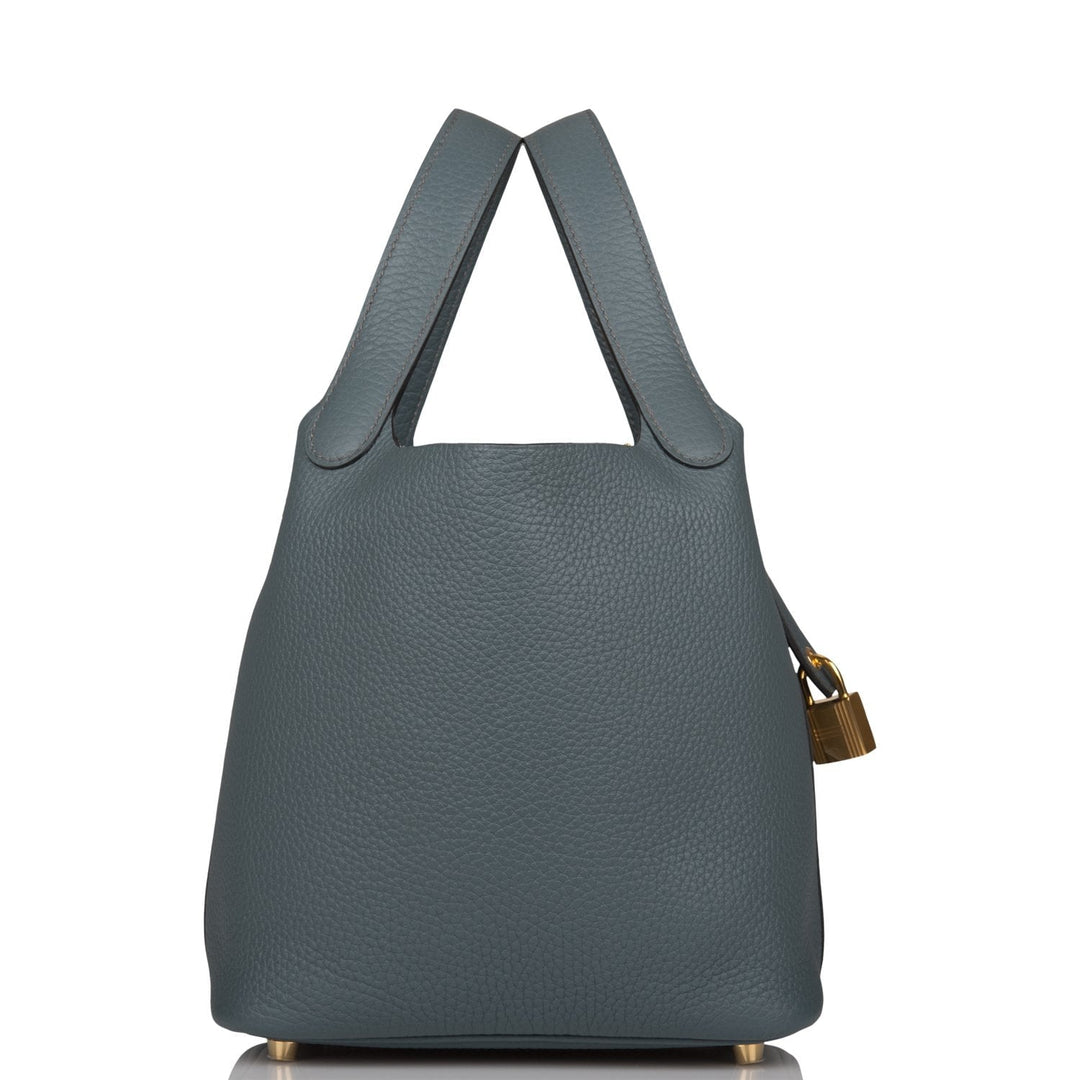 Top quality Hermes Picotin Lock 18 Bleu Orage Clemence Gold Hardware