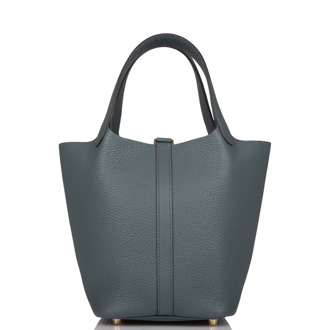 Top quality Hermes Picotin Lock 18 Bleu Orage Clemence Gold Hardware