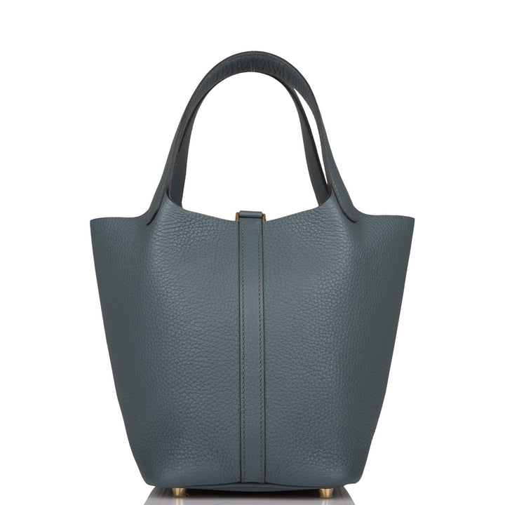 Top quality Hermes Picotin Lock 18 Bleu Orage Clemence Gold Hardware