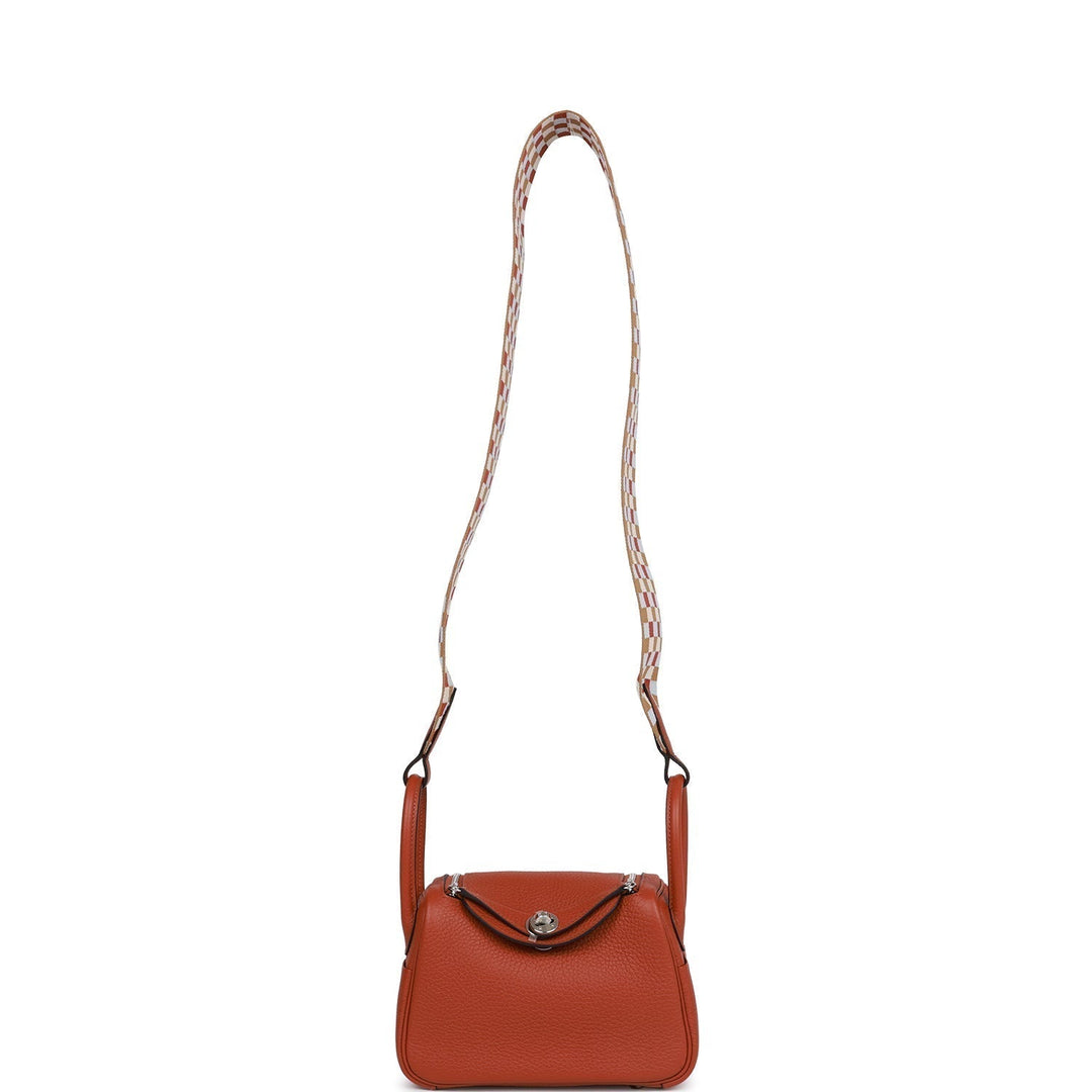 Top quality Hermes Mini Lindy Cuivre Clemence Palladium Hardware